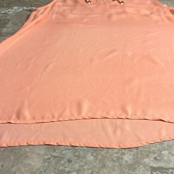 LADY DUTCH HIGH SOCIETY sleeveless peach blouse , sz SM and LG . Long fringes - Picture 16 of 16